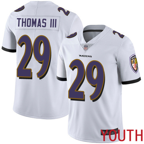 Baltimore Ravens Limited White Youth Earl Thomas III Road Jersey NFL Football 29 Vapor Untouchable